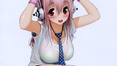 Shoes headphones tie white background red eyes t-shirts blush 