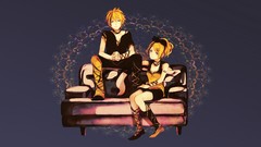Shoes Shorts sitting t-shirts pants blondes couch smiling anime 