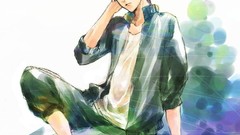 Shoes sitting jackets male short hair black hair black eyes 