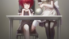 Shoes Tables stockings long hair mahou shoujo madoka magica 
