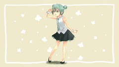 Shoes tie shirts tattoos skirts anime girls green eyes hatsune 