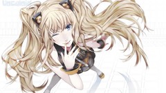 Shoes tongue shirts blondes skirts long hair anime girls blue 