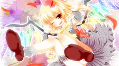 Shoes wings Anime red eyes Ribbons blondes multicolor anime 