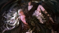 Shoes wings dress white hair long hair anime girls rozen maiden 