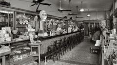 Shop ice cream vintage monochrome USA historic