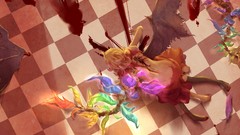 Short hair checkered lying