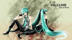 Short hair hatsune miku vocaloid tails Vocaloid Fanmade aqua 