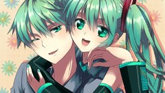 Short hair hatsune miku vocaloid tails Vocaloid Fanmade aqua 