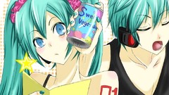 Short hair hatsune miku vocaloid tails Vocaloid Fanmade aqua 