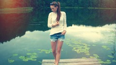 Shorts lakes sunglasses legs