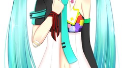 Shorts long hair anime girls hatsune miku vocaloid thigh highs 