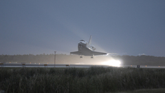 Shuttle landing high
