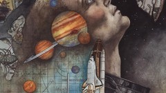 Shuttle solar system planets science fiction outer space book 