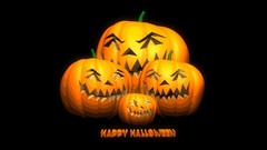 Sign Holidays black background Halloween pumpkins happy 