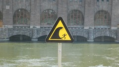 Sign warning funny waves