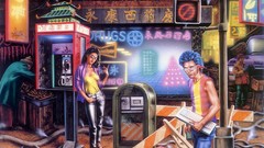 Signs cars Computers Chinese sunglasses cyberpunk mail box 