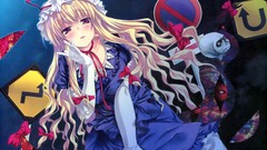 Signs dress hats gloves skulls blondes blush long hair anime 