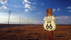Signs roads USA route 66