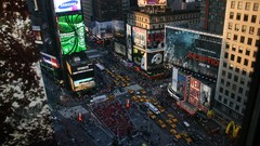 Signs Times Square buildings streets new york city