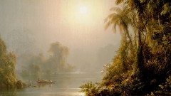 Silence paintings palm trees mist drawings artwork