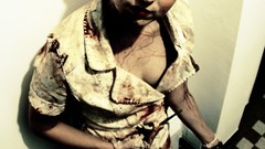 Silent Hill horror faces cosplay nurses