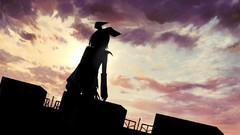 Silhouettes anime girls vocaloid kagamine rin skyscapes