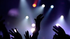 Silhouettes bokeh club arms raised