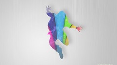 Silhouettes dancing multicolor digital art