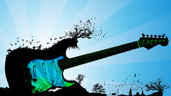 Silhouettes guitars abstract