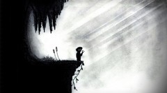 Silhouettes limbo artwork video games grayscale