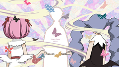 Silhouettes long hair pink