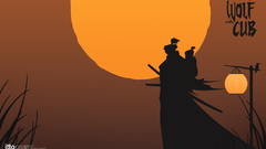 Silhouettes samurai lone wolf