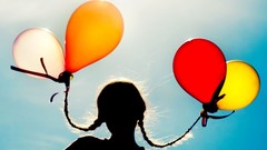 Silhouettes sunlight braids Balloons