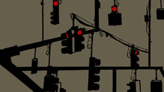 Silhouettes traffic lights power