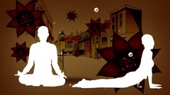 Silhouettes yoga exercises