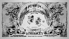 Silver alcohol bottles label whiskey Tennessee jack daniels 