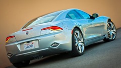 Silver cars Fisker Karma