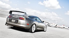 Silver cars Toyota supra