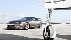 Silver cars Toyota supra