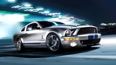 Silver cars vehicles Ford mustang artwork skyscapes
