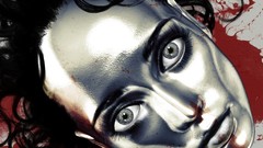 Silver Metallic faces digital art Giulio Rossi rigor mortis