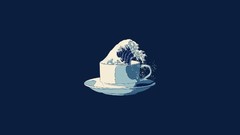 Simple abstract coffee solid waves minimalistic The Great Wave 