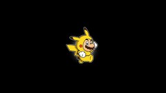 Simple abstract Mario black background Pikachu solid Pokemon 
