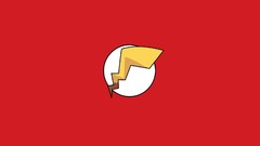 Simple abstract Pikachu solid superhero Pokemon simplistic 