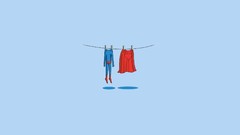 Simple abstract superman solid superhero laundry minimalistic 