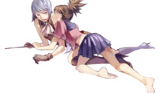 Simple Background anime girls