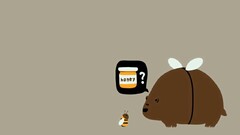 Simple Background honey cartoon humor Animals Bears insect bees
