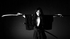 Simple Background Japanese clothes samurai girls