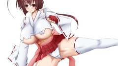 Simple Background miko thigh