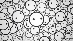 Simple black and white faces icons backgrounds smiling